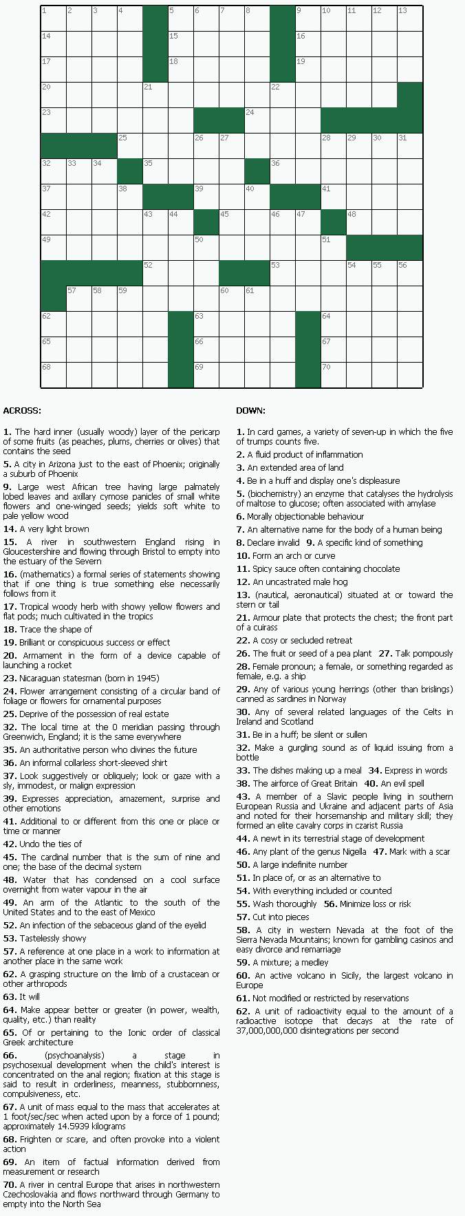 Print crossword puzzle for free
