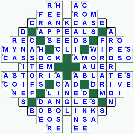 Print answers to crossword puzzle