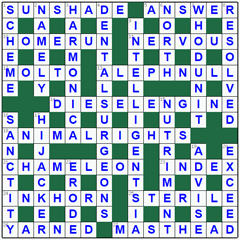 answers to the crossword puzzle