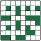  Free online Mini crossword №14: STANNIC
